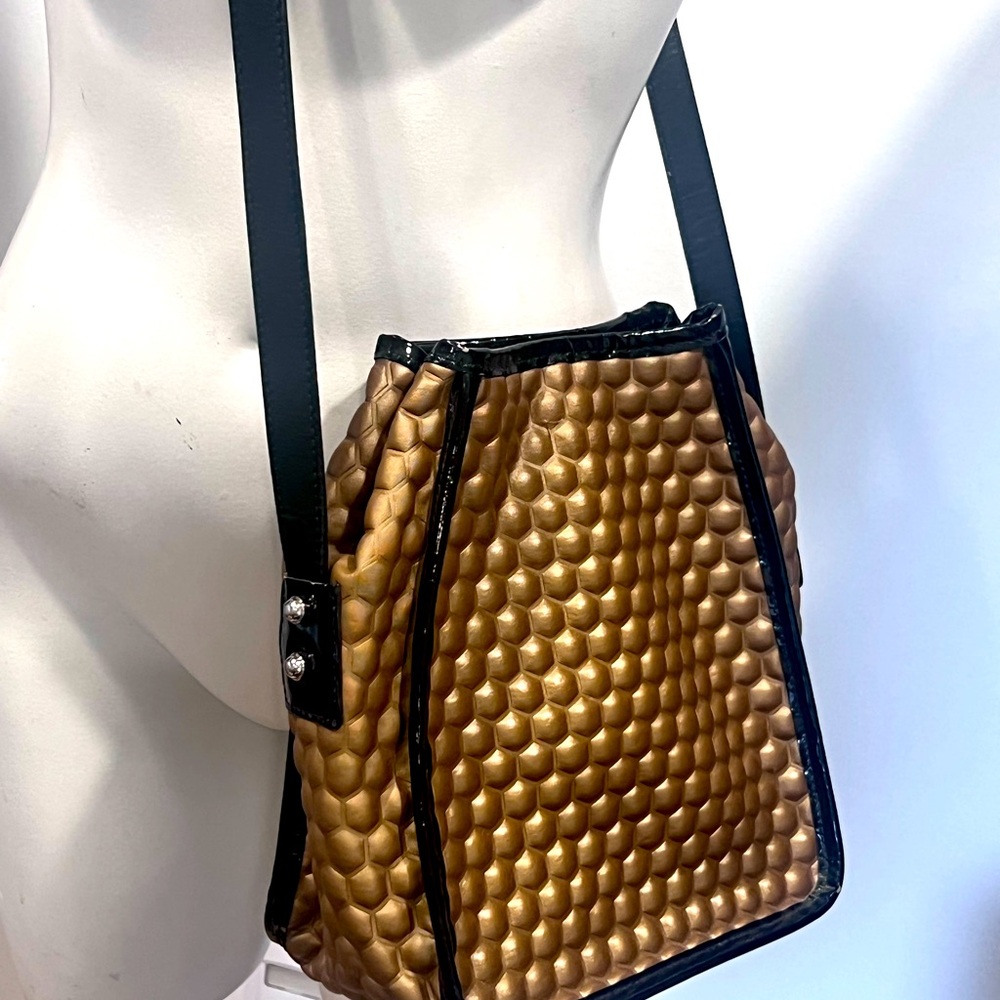 Andrea Valentini Designer Metallic Leather and Patent Bag